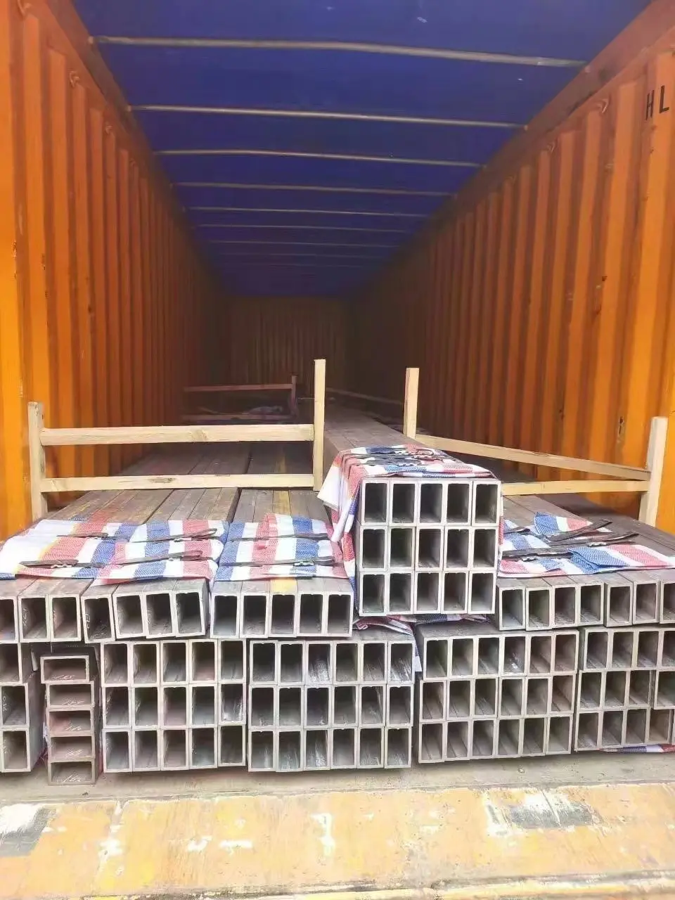 Steel plates and coils prepared for consolidated container loading