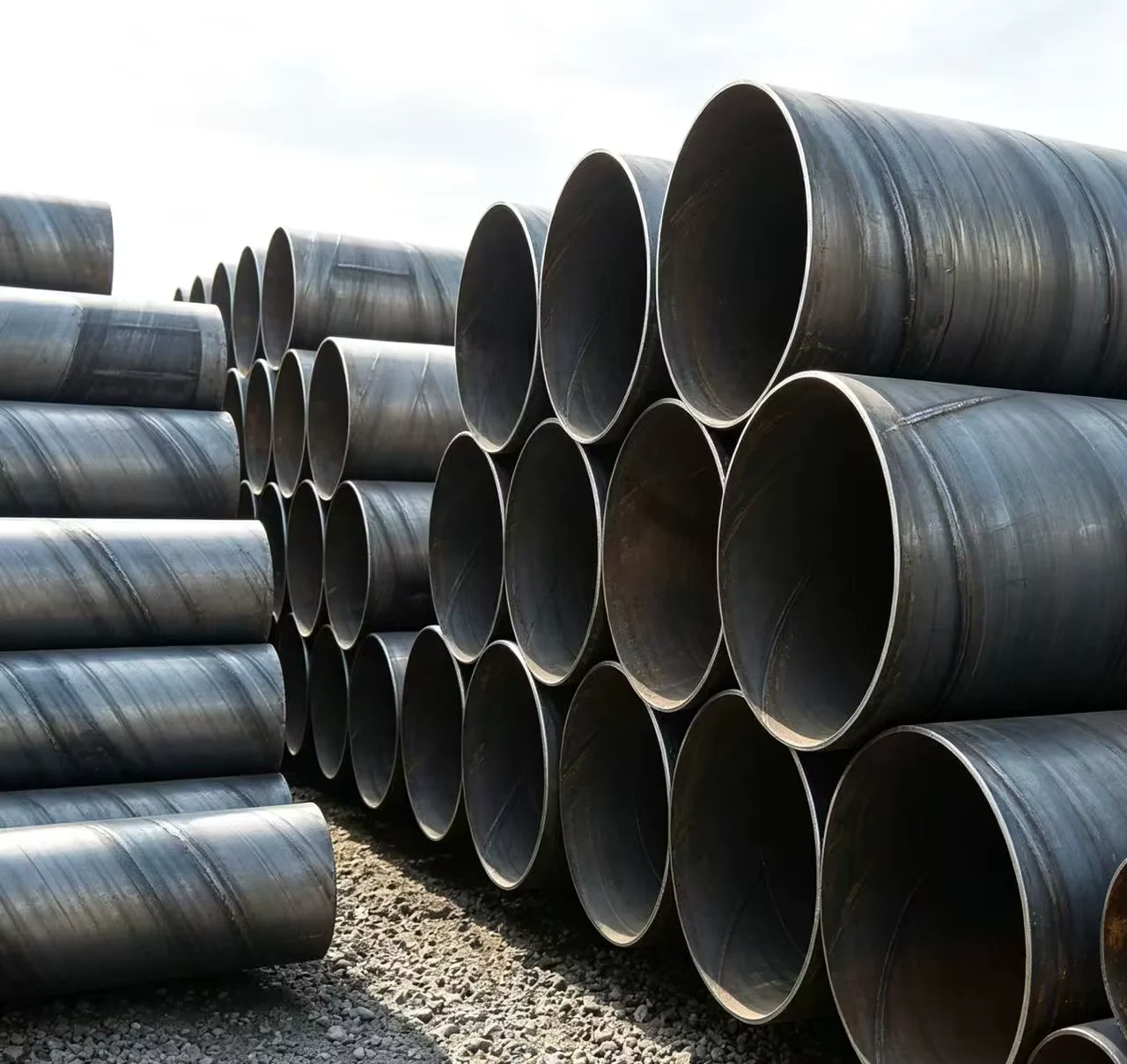 Q195 SSAW Spiral Welded Steel Pipe GB Black Bare Factory Direct Supplier