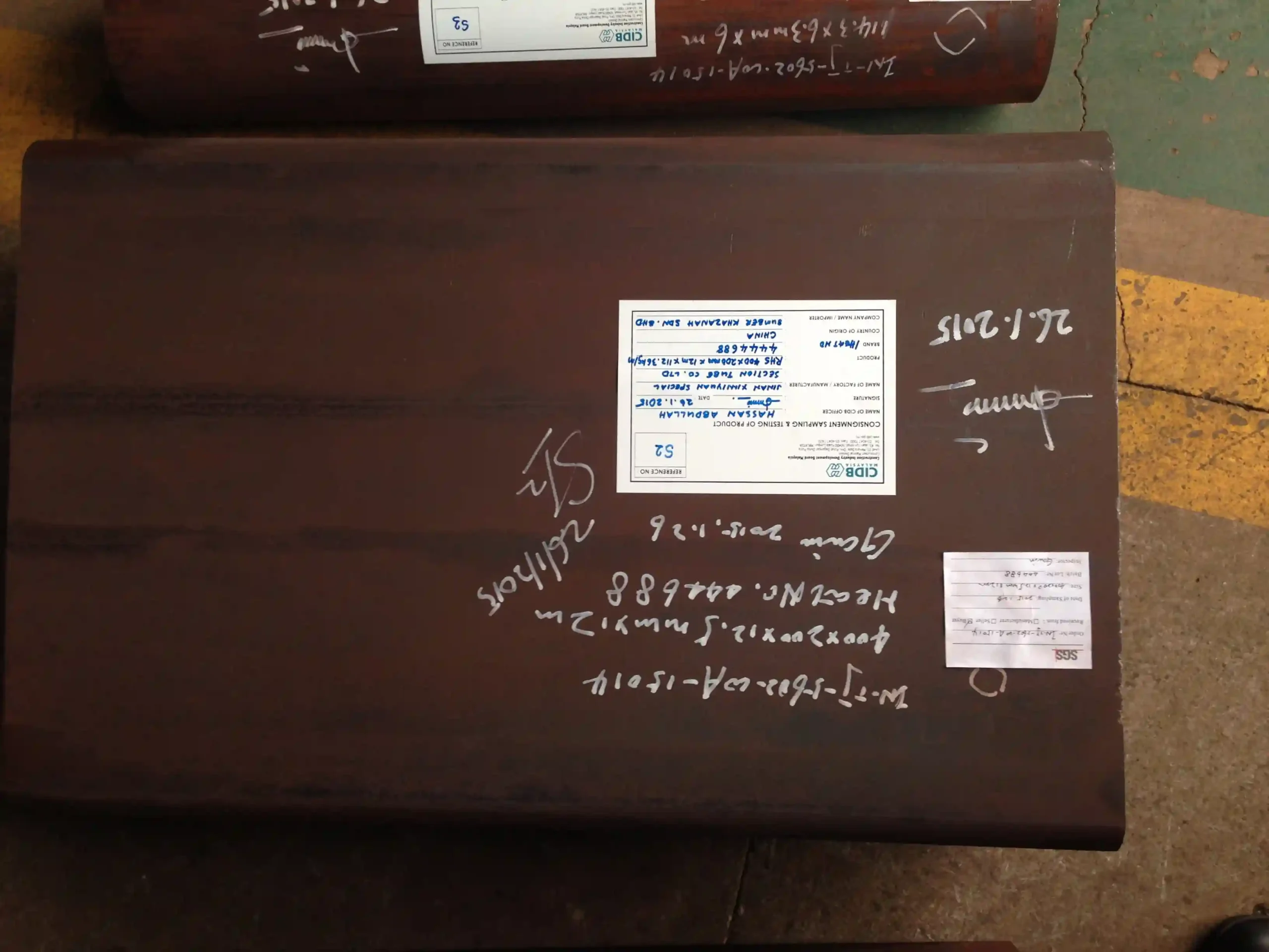 Finished steel tube sample lot prepared for an OEM machinery customer approval