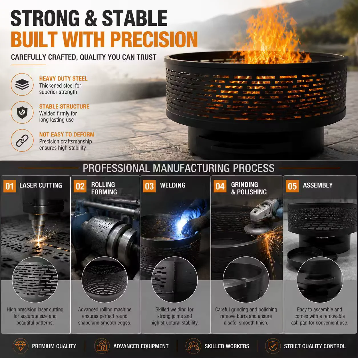 Stainless Steel Smokeless Fire Pit Custom Design Supplier