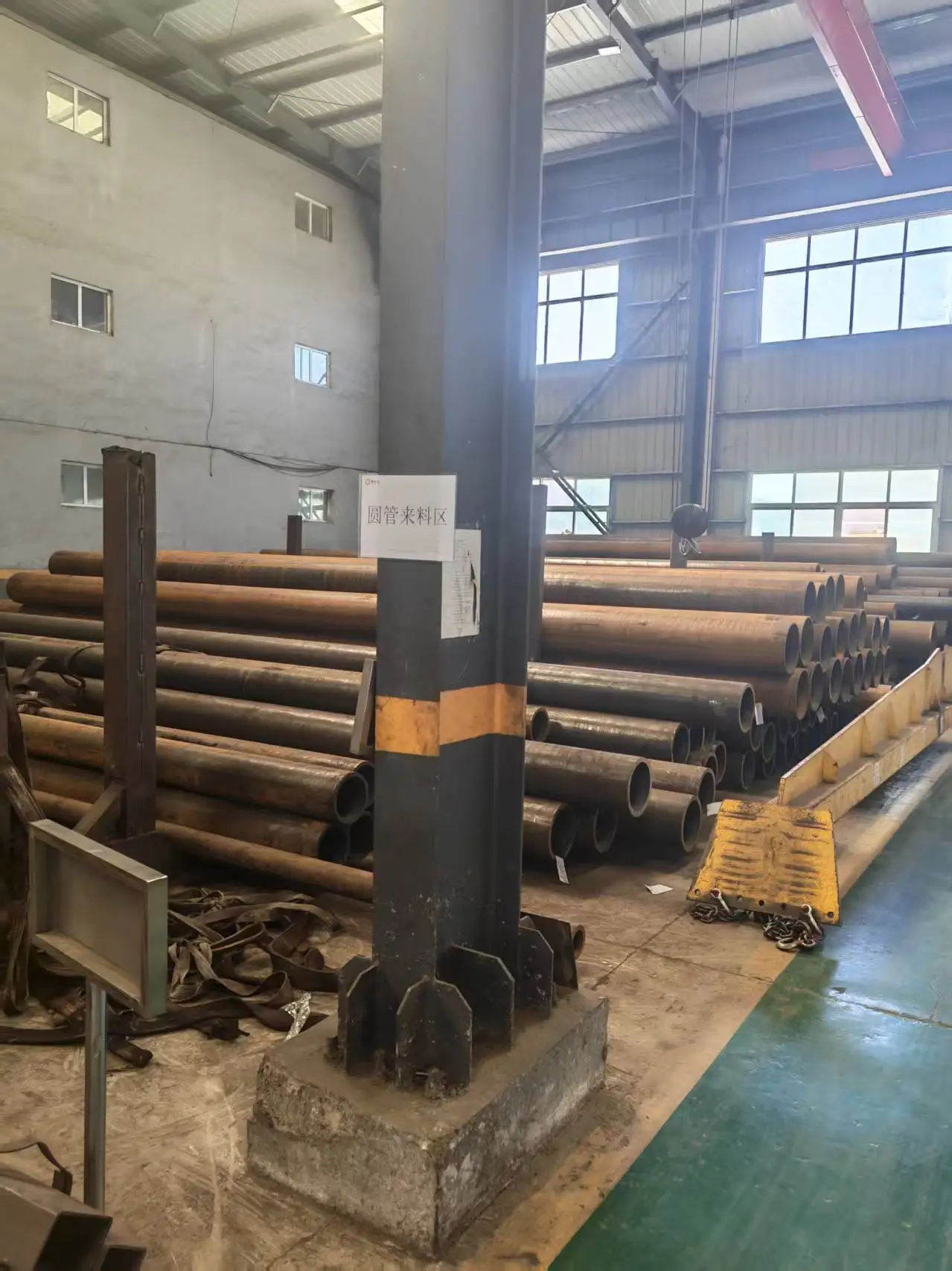 Ready stock of steel pipes prepared for container loading